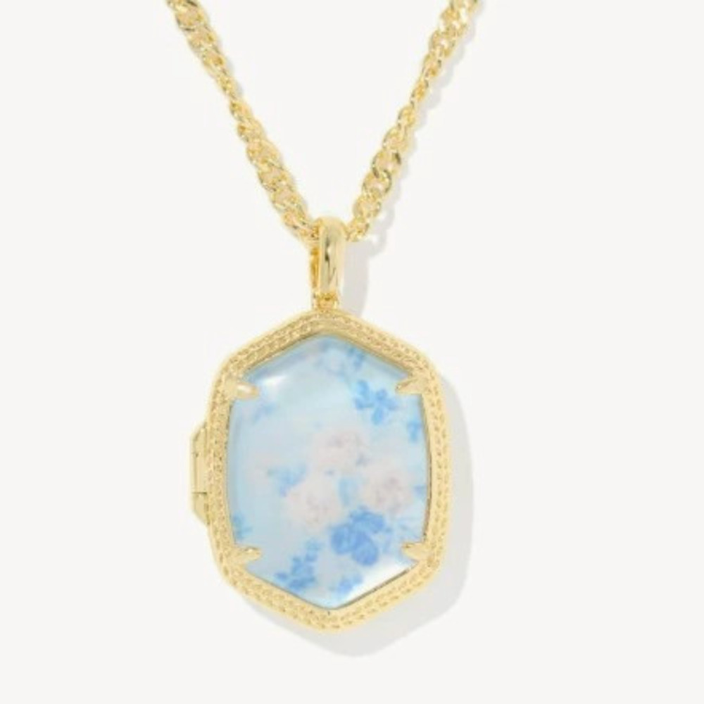 Kendra Scott Geometric Floral Inlay Choker Pendant
